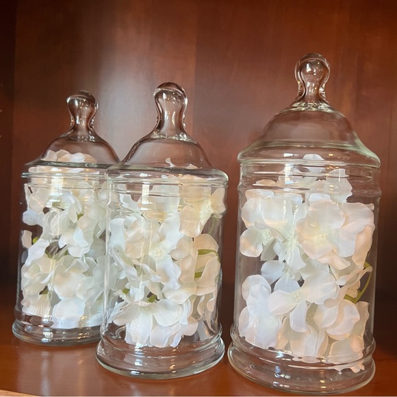 Vintage Empoli Clear Candy Apothecary Jars w/Lids - Set of 3 - Picture 5 of 10